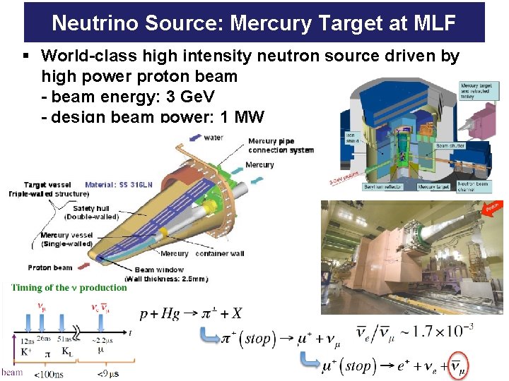 Neutrino Source: Mercury Target at MLF § World-class high intensity neutron source driven by
