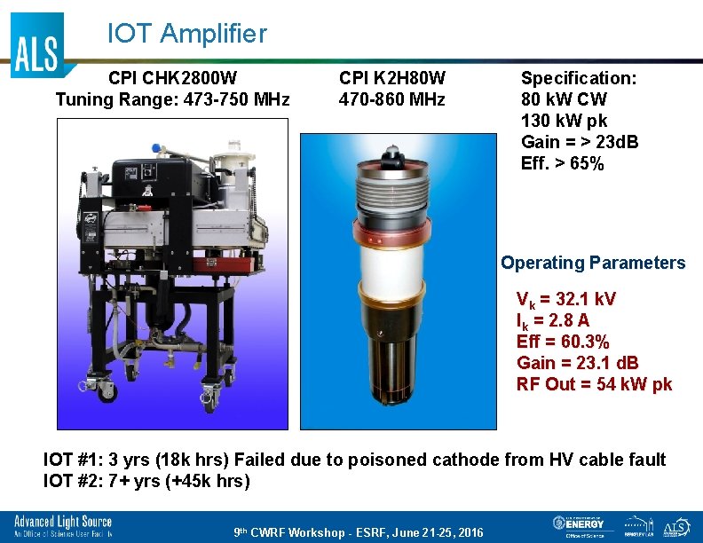 IOT Amplifier CPI CHK 2800 W Tuning Range: 473 -750 MHz CPI K 2