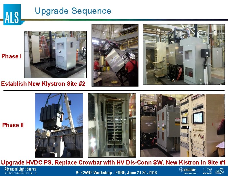 Upgrade Sequence Phase I Establish New Klystron Site #2 Phase II Upgrade HVDC PS,