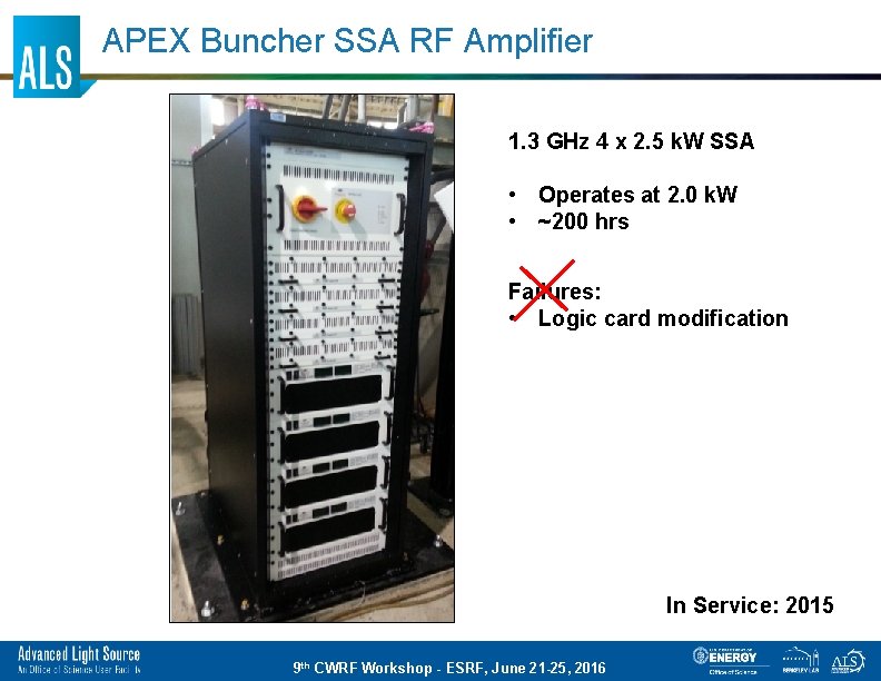 APEX Buncher SSA RF Amplifier 1. 3 GHz 4 x 2. 5 k. W