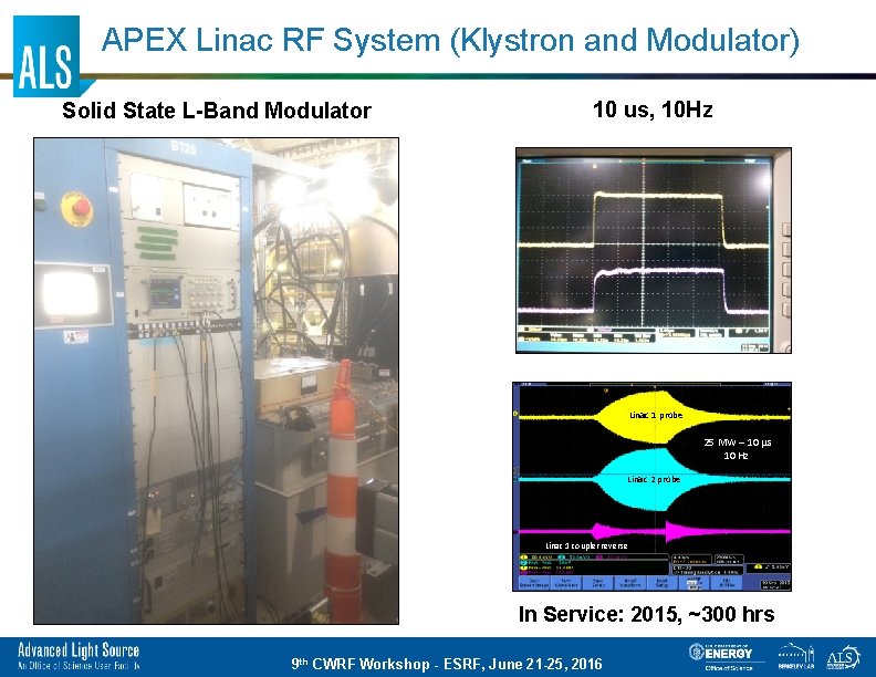 APEX Linac RF System (Klystron and Modulator) Solid State L-Band Modulator 10 us, 10