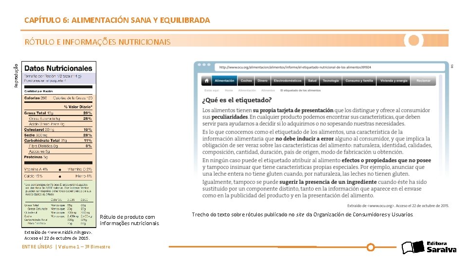 CAPÍTULO 6: ALIMENTACIÓN SANA Y EQUILIBRADA Reprodução RÓTULO E INFORMAÇÕES NUTRICIONAIS Rótulo de produto
