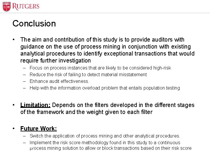 Optional Presentation Title Conclusion • The aim and contribution of this study is to