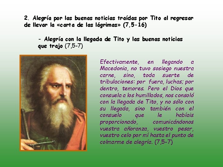 2. Alegría por las buenas noticias traídas por Tito al regresar de llevar la