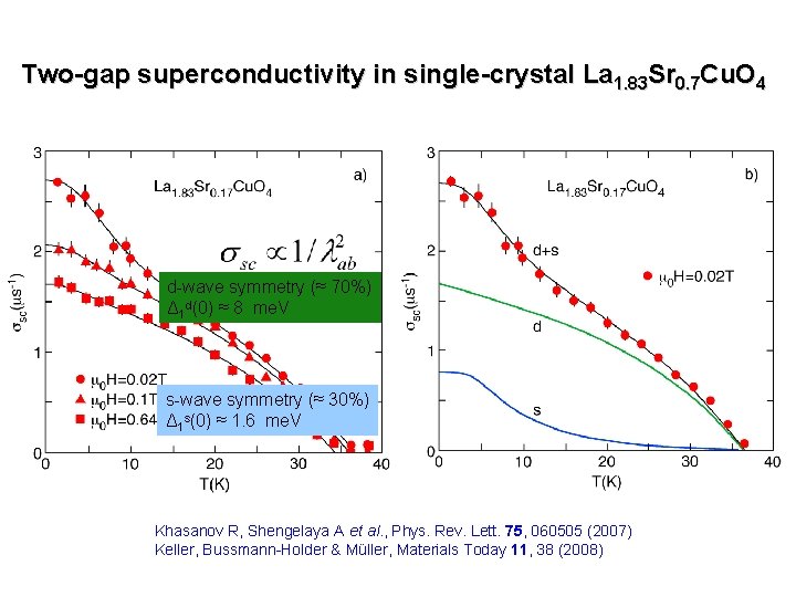 Two-gap superconductivity in single-crystal La 1. 83 Sr 0. 7 Cu. O 4 d-wave