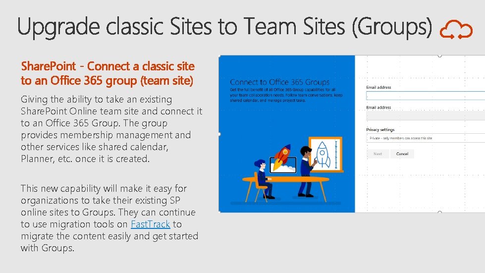 Share. Point - Connect a classic site to an Office 365 group (team site)