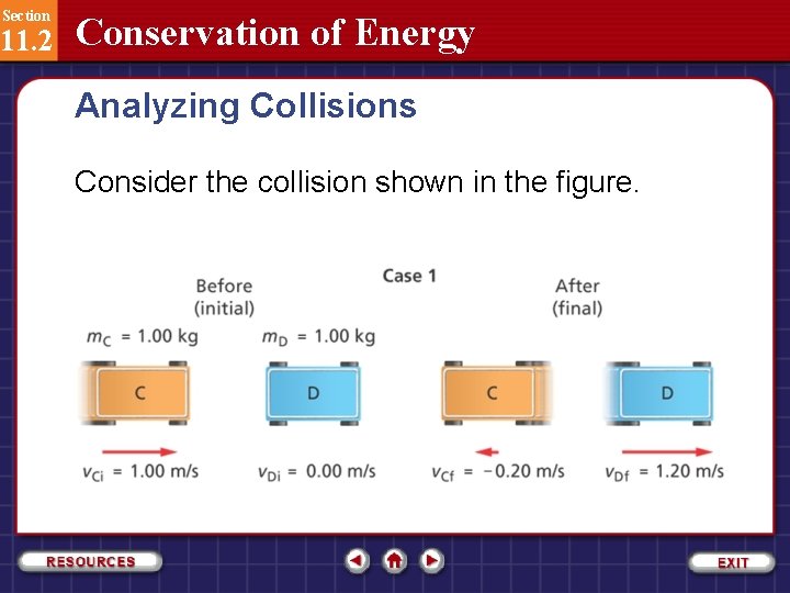 Section 11. 2 Conservation of Energy Analyzing Collisions Consider the collision shown in the