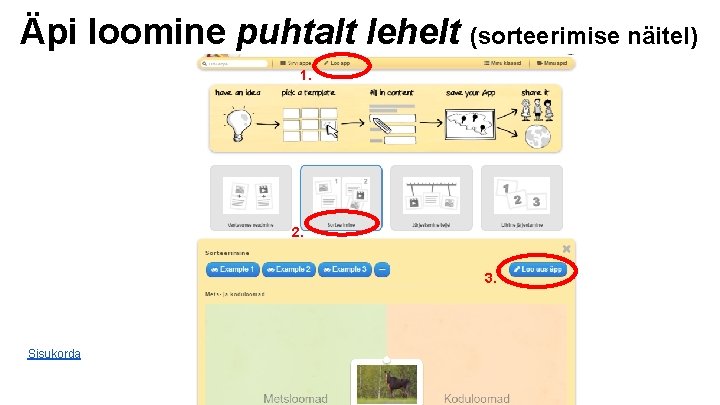 Äpi loomine puhtalt lehelt (sorteerimise näitel) 1. 2. 3. Sisukorda Äpi loomine puhtalt lehelt (sorteerimise näitel) 1. 2. 3. Sisukorda
