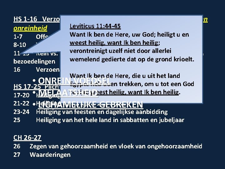 HS 1 -16 Verzoening met God door het wegdoen van zonde en Leviticus 11: