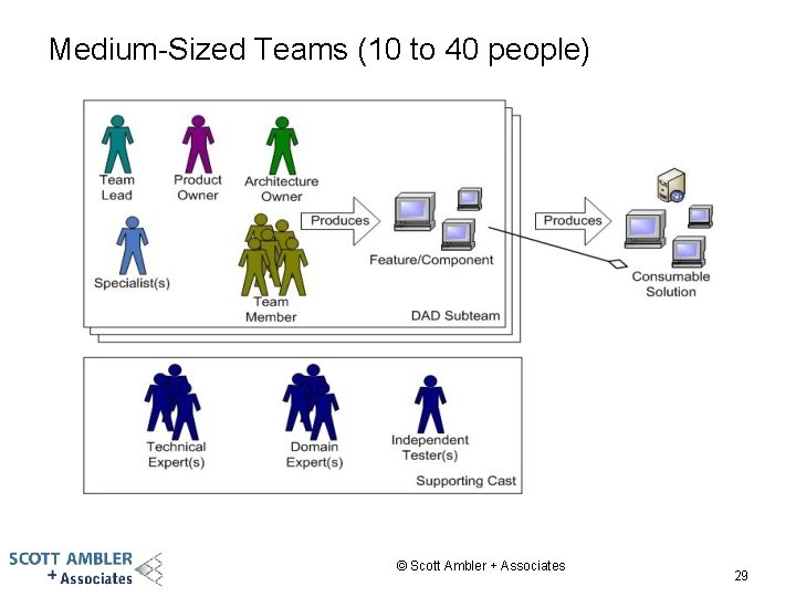 Medium-Sized Teams (10 to 40 people) © Scott Ambler + Associates 29 