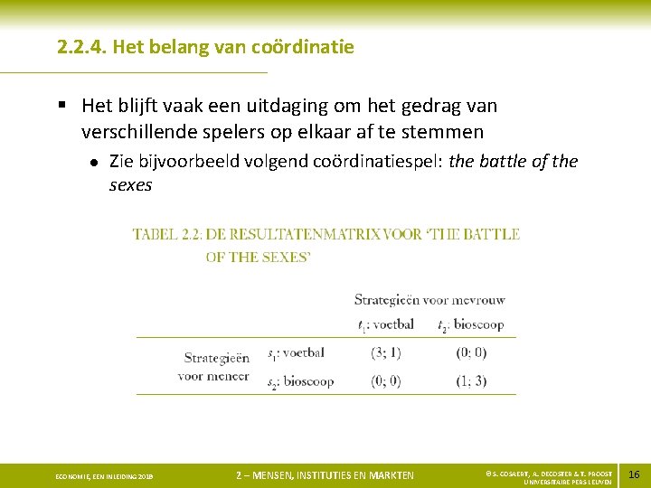 2. 2. 4. Het belang van coördinatie § Het blijft vaak een uitdaging om