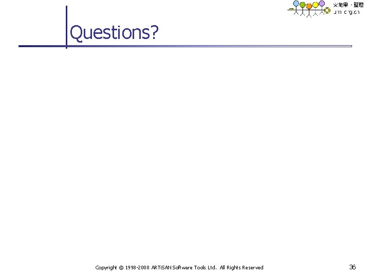Questions? Copyright © 1998 -2008 ARTi. SAN Software Tools Ltd. All Rights Reserved 36