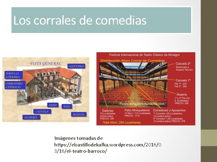 Los corrales de comedias Imágenes tomadas de https: //elcastillodekafka. wordpress. com/2016/0 3/16/el-teatro-barroco/ 