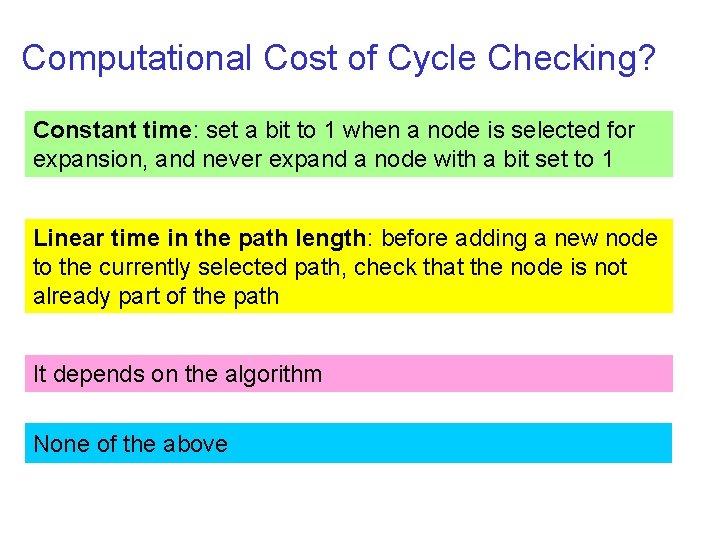 Computational Cost of Cycle Checking? Constant time: set a bit to 1 when a Computational Cost of Cycle Checking? Constant time: set a bit to 1 when a