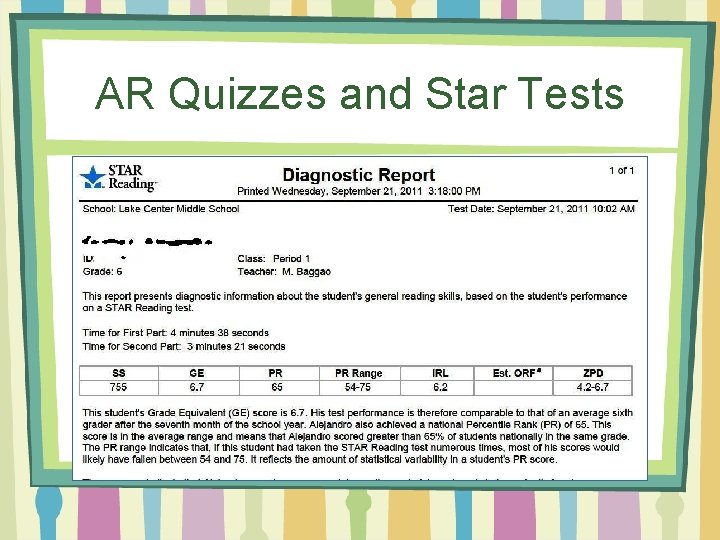 AR Quizzes and Star Tests 