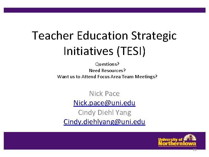 Teacher Education Strategic Initiatives (TESI) Questions? Need Resources? Want us to Attend Focus Area Teacher Education Strategic Initiatives (TESI) Questions? Need Resources? Want us to Attend Focus Area