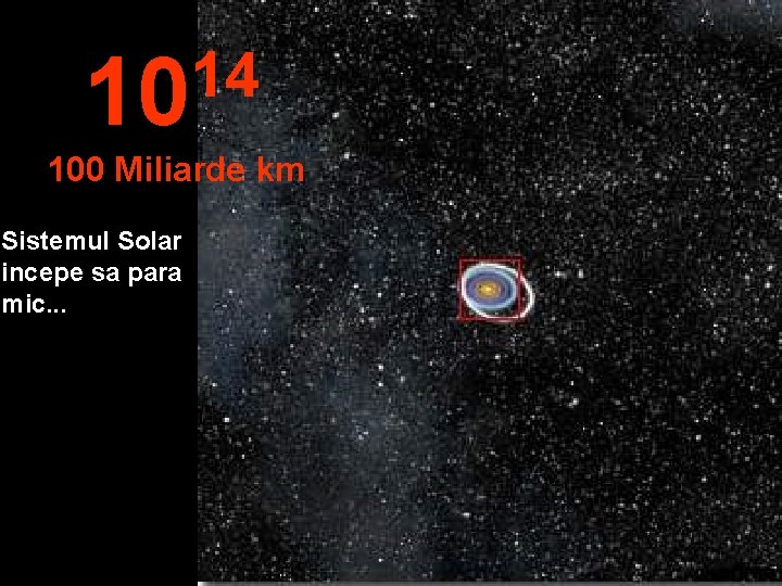 14 10 100 Miliarde km Sistemul Solar incepe sa para mic. . . 