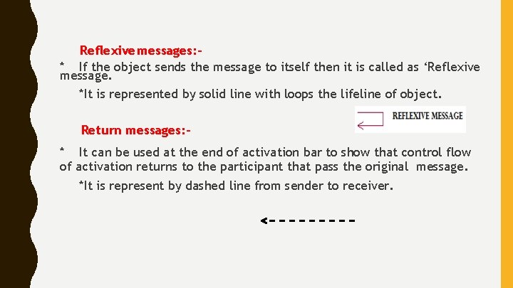 Reflexivemessages: * If the object sends the message to itself then it is called