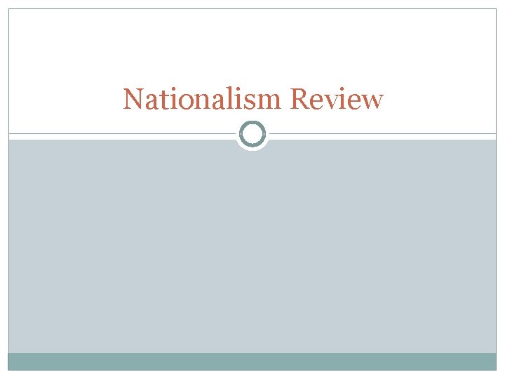 Nationalism Review 