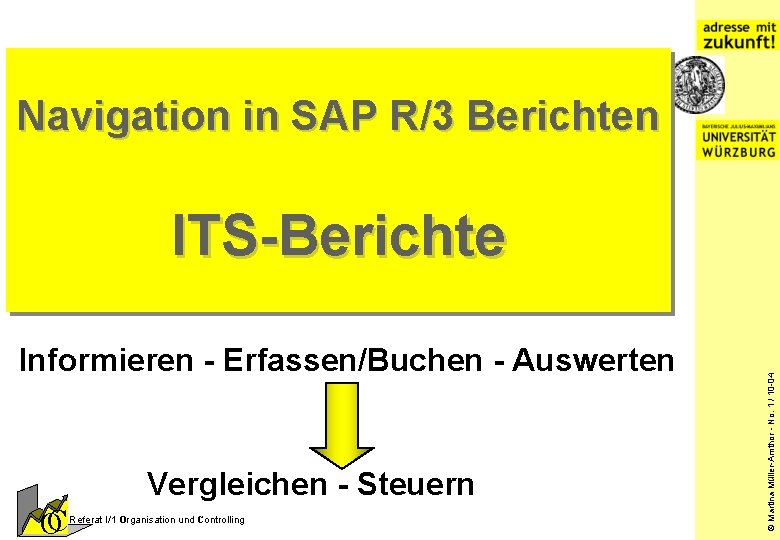 Navigation in SAP R/3 Berichten Informieren - Erfassen/Buchen - Auswerten Vergleichen - Steuern OC