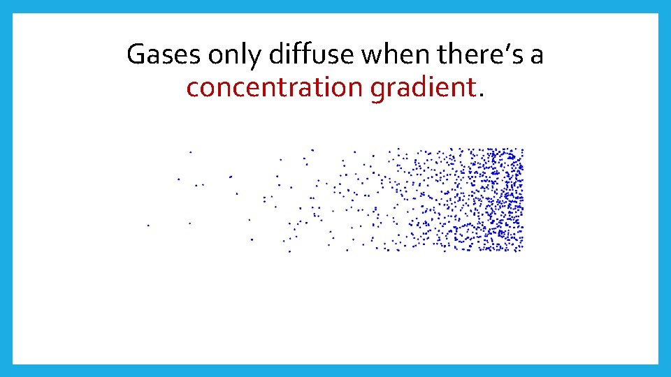 Gases only diffuse when there’s a concentration gradient. 