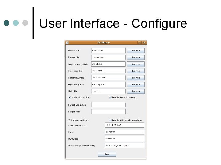 User Interface - Configure User Interface - Configure