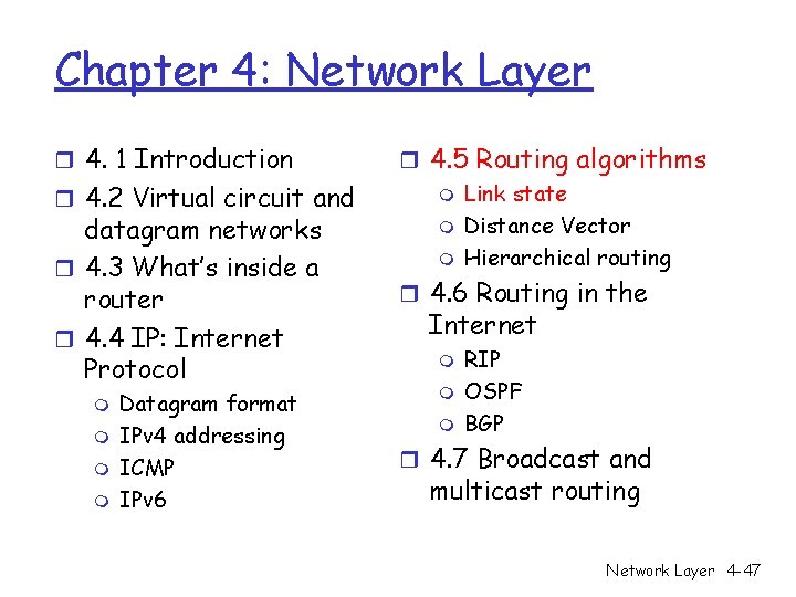 Chapter 4: Network Layer r 4. 1 Introduction r 4. 2 Virtual circuit and Chapter 4: Network Layer r 4. 1 Introduction r 4. 2 Virtual circuit and