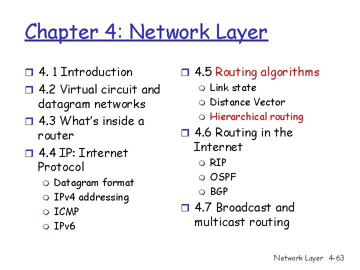 Chapter 4: Network Layer r 4. 1 Introduction r 4. 2 Virtual circuit and Chapter 4: Network Layer r 4. 1 Introduction r 4. 2 Virtual circuit and