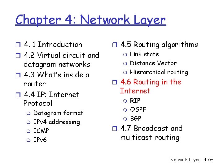 Chapter 4: Network Layer r 4. 1 Introduction r 4. 2 Virtual circuit and Chapter 4: Network Layer r 4. 1 Introduction r 4. 2 Virtual circuit and