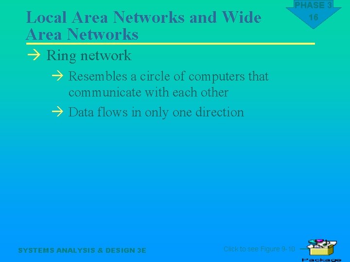 Local Area Networks and Wide Area Networks PHASE 3 16 à Ring network à