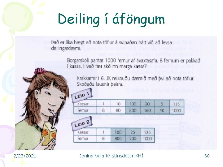 Deiling í áföngum 2/23/2021 Jónína Vala Kristinsdóttir KHÍ 30 