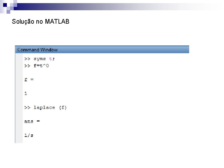 Solução no MATLAB 