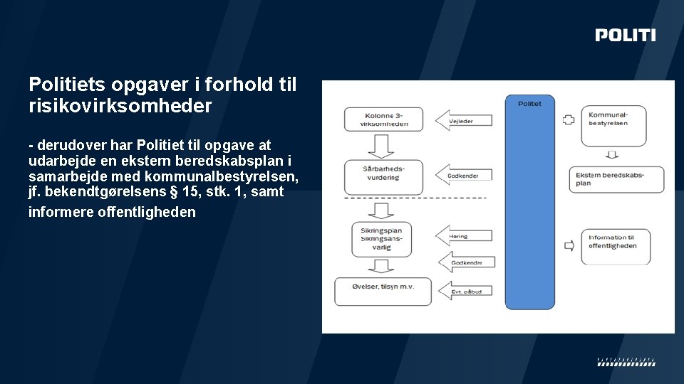 Politiets opgaver i forhold til risikovirksomheder - derudover har Politiet til opgave at udarbejde Politiets opgaver i forhold til risikovirksomheder - derudover har Politiet til opgave at udarbejde