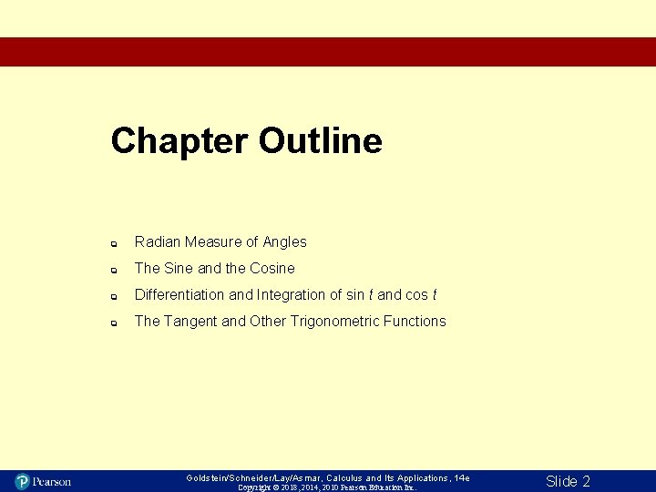 Chapter Outline q Radian Measure of Angles q The Sine and the Cosine q