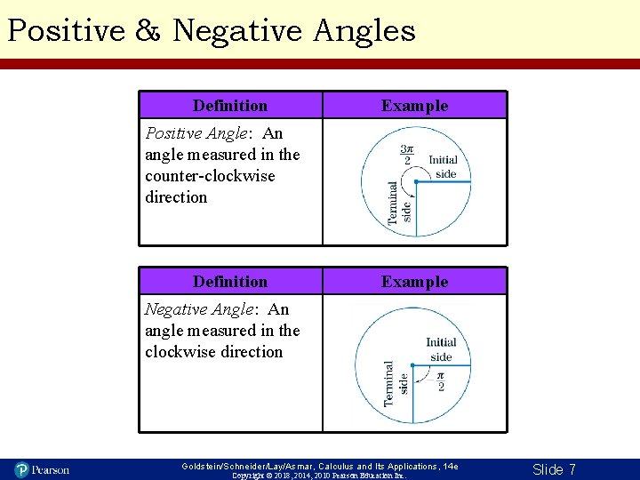 Positive & Negative Angles Definition Example Positive Angle: An angle measured in the counter-clockwise Positive & Negative Angles Definition Example Positive Angle: An angle measured in the counter-clockwise