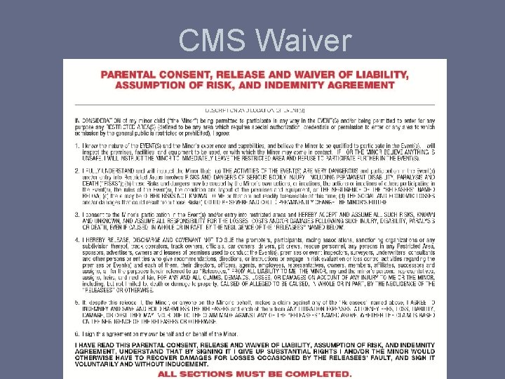 CMS Waiver 