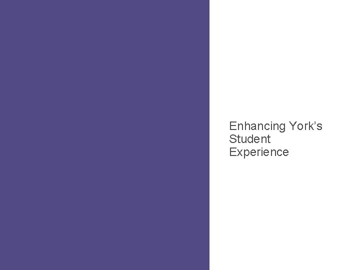 Enhancing York’s Student Experience Enhancing York’s Student Experience