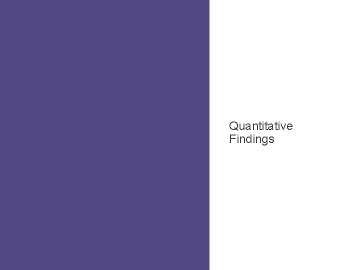Quantitative Findings Quantitative Findings