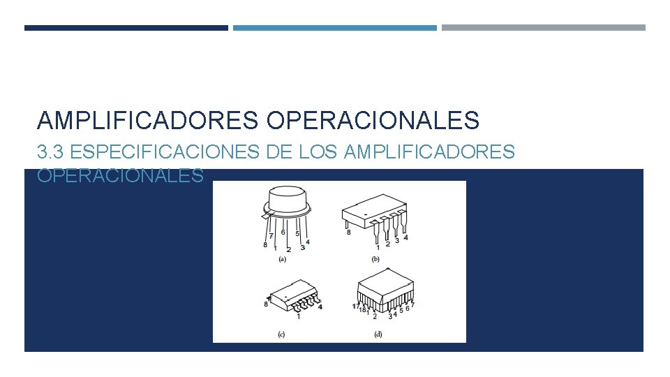 AMPLIFICADORES OPERACIONALES 3. 3 ESPECIFICACIONES DE LOS AMPLIFICADORES OPERACIONALES AMPLIFICADORES OPERACIONALES 3. 3 ESPECIFICACIONES DE LOS AMPLIFICADORES OPERACIONALES