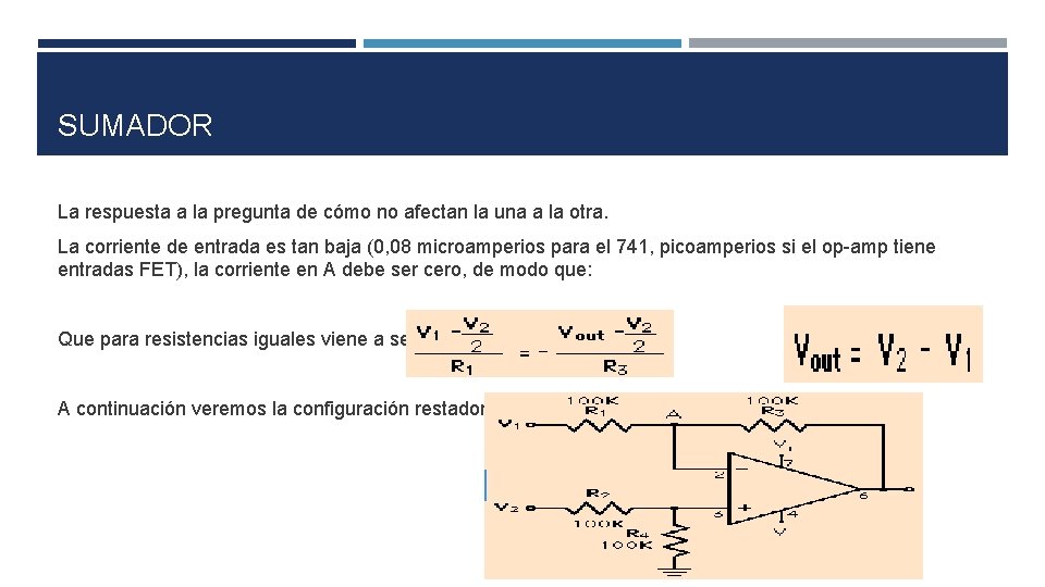SUMADOR La respuesta a la pregunta de cómo no afectan la una a la SUMADOR La respuesta a la pregunta de cómo no afectan la una a la