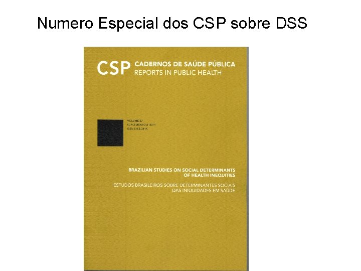 Numero Especial dos CSP sobre DSS 