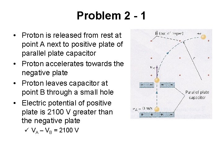 Problem 2 - 1 • Proton is released from rest at point A next
