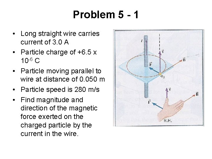 Problem 5 - 1 • Long straight wire carries current of 3. 0 A