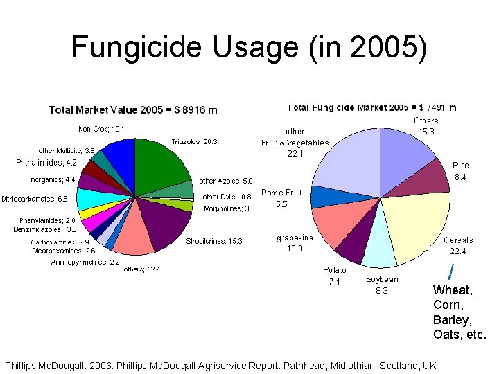 Fungicide Usage (in 2005) Wheat, Corn, Barley, Oats, etc. Phillips Mc. Dougall. 2006. Phillips