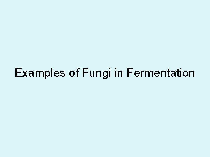 Examples of Fungi in Fermentation 