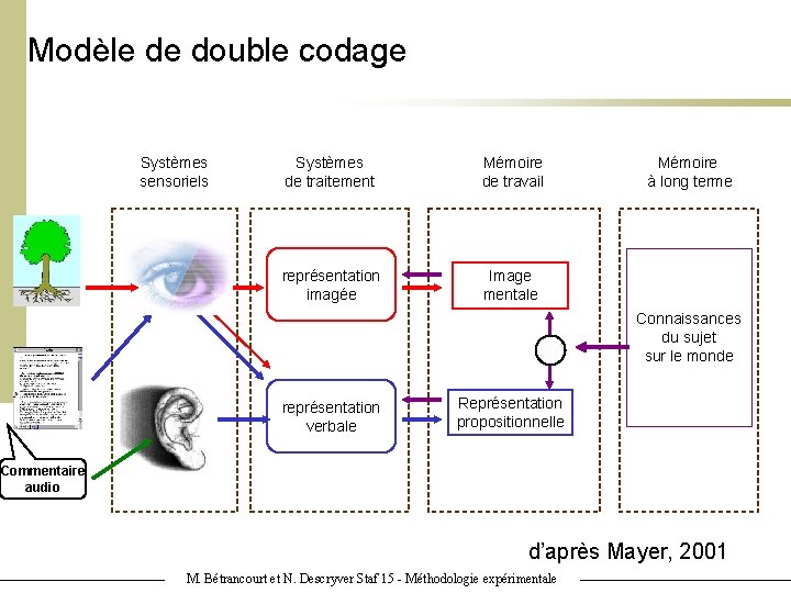 Modèle de double codage Systèmes sensoriels Systèmes de traitement Mémoire de travail représentation imagée Modèle de double codage Systèmes sensoriels Systèmes de traitement Mémoire de travail représentation imagée