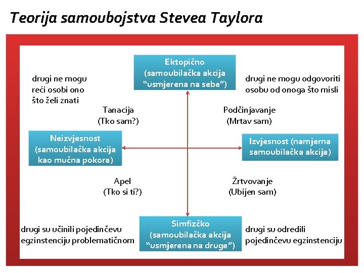 Teorija samoubojstva Stevea Taylora drugi ne mogu reći osobi ono što želi znati Ektopično