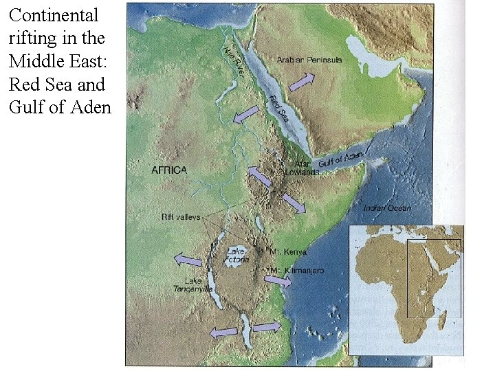 Continental rifting in the Middle East: Red Sea and Gulf of Aden 