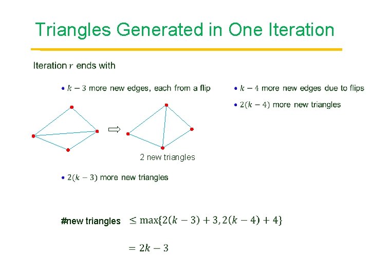 Triangles Generated in One Iteration 2 new triangles #new triangles 