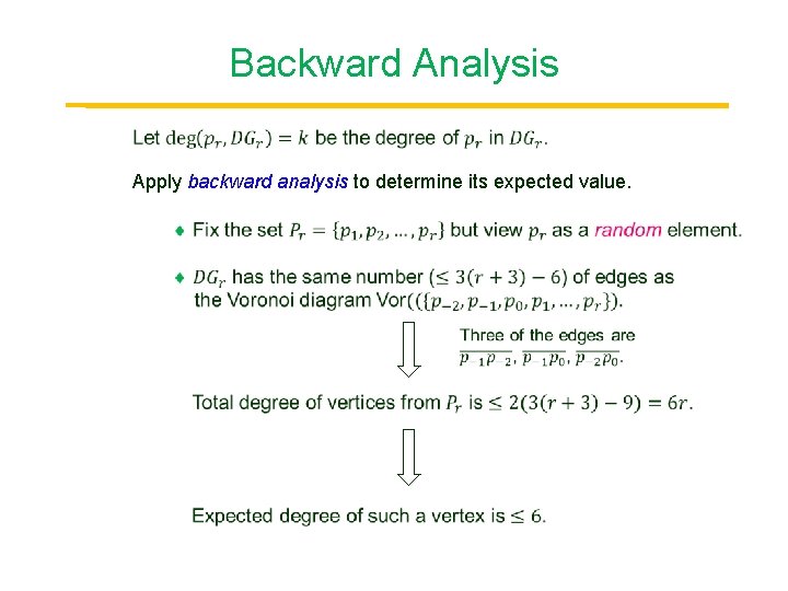 Backward Analysis Apply backward analysis to determine its expected value. 